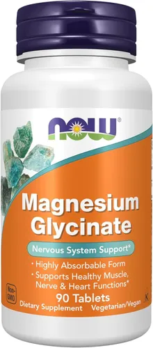 NOW Foods, Magnesium Glycinate 100 mg, Highly Absorbable Form