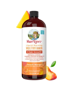 MaryRuth's, Liquid Morning Multivitamin + Hair Growth, 887ml, Peach Mango