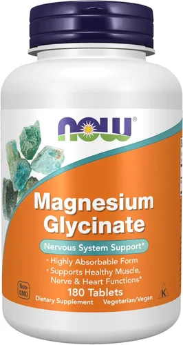NOW Foods, Magnesium Glycinate 100 mg, Highly Absorbable Form